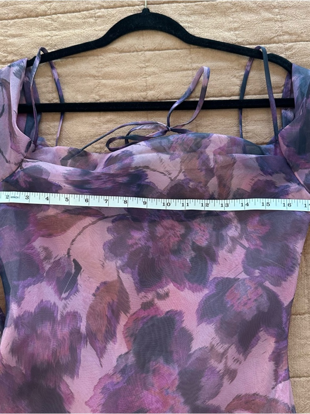 NWT Lulu's Pia Mauve Purple Floral Asymmetrical Midi Dress - Picture 14 of 16